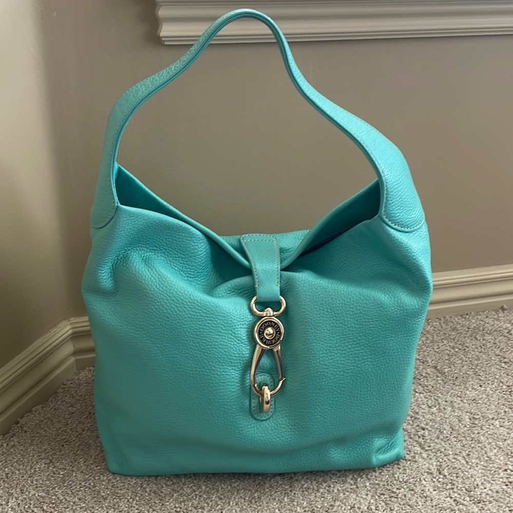 Dooney and Bourke Logo lock pebbled leather hobo.